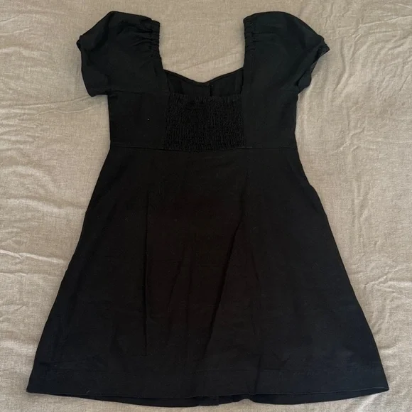 Madewell Black Button-Front Mini Dress - Picture 3 of 4